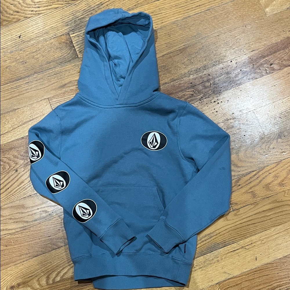 Volcom Blue Kids Hoodie with Logo Accents